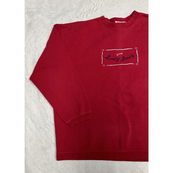 Vintage 90s LEVIS Jeans Womens Size Large Crewneck Sweater  Red Embroidered Logo - Picture 2 of 10